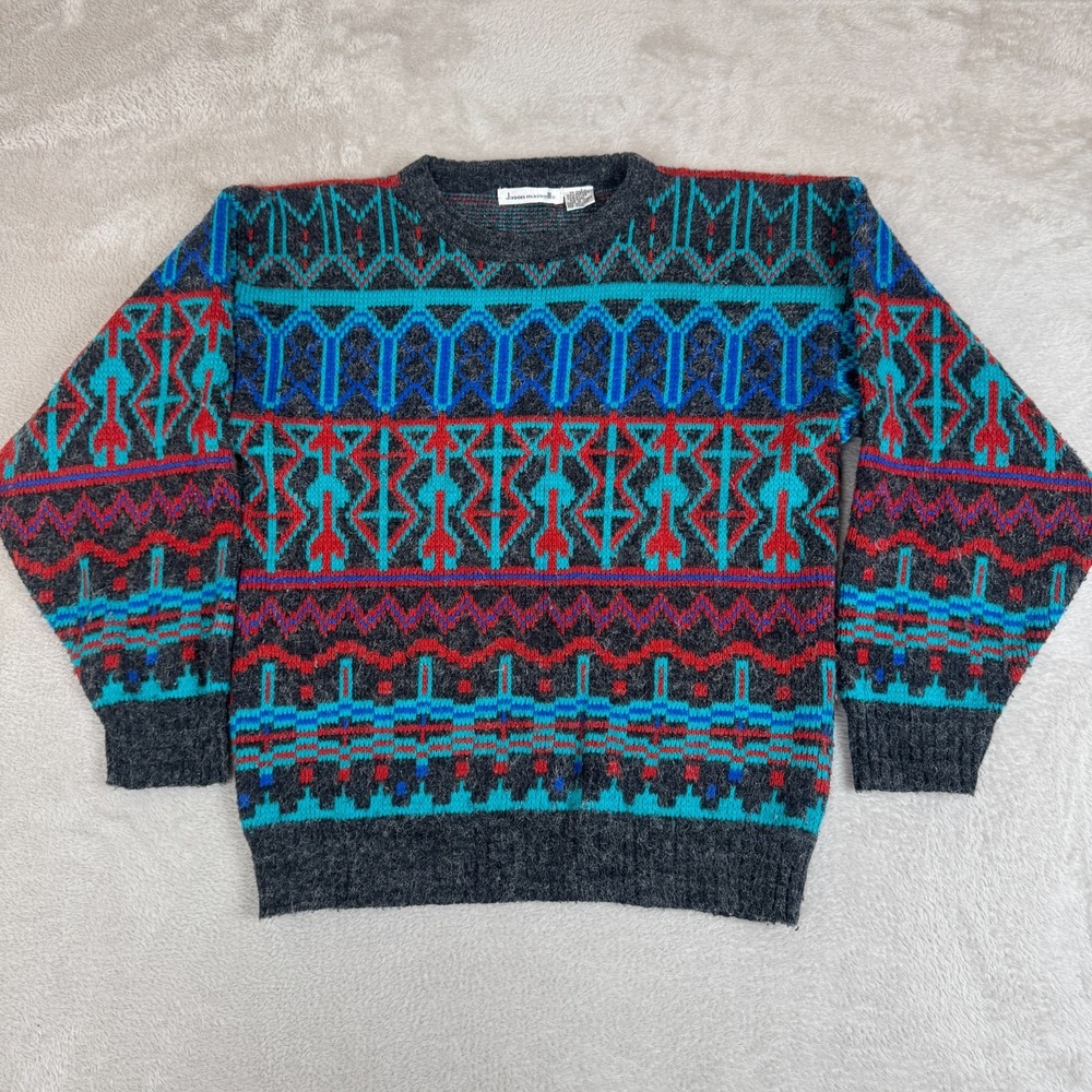 Vintage Jason Maxwell Sweater Mens Medium Multicolor‎ Preowned Cozy Retro 90s